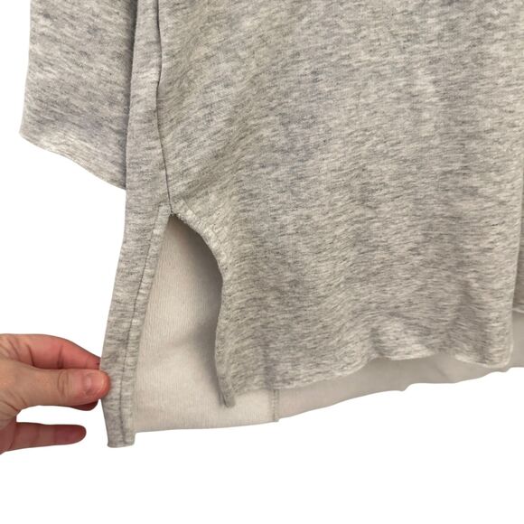 UGG Light Grey Fleece Lined Cowl Neck Drawstring Sweatshirt 3/4 Sleeves Size M/L - Picture 5 of 8